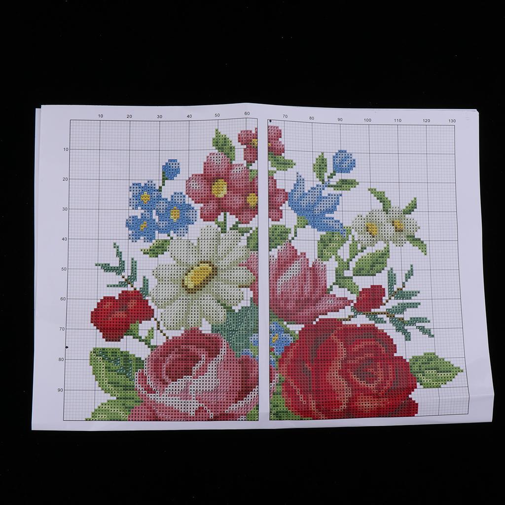 Stamped Cross Stitch Kit 11CT Pre-Printed Cloth Embroidery Kit - Flower Vase