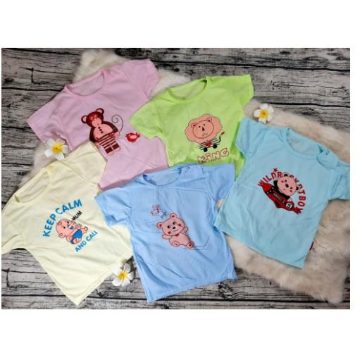 Áo cọc tay màu hè chất cotton cho bé từ 0 đến 15 tháng tuổi