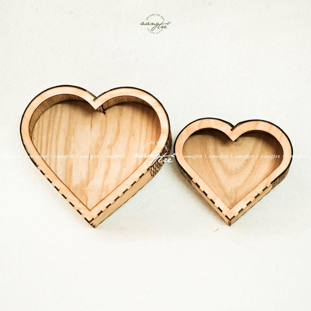 Hộp gỗ trái tim gói quà