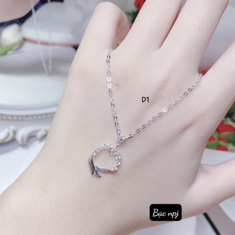 Dây chuyền Npj liền mặt xinh xắn , Mẫu Vòng cổ nữ Bạc Ta - Bạc npj