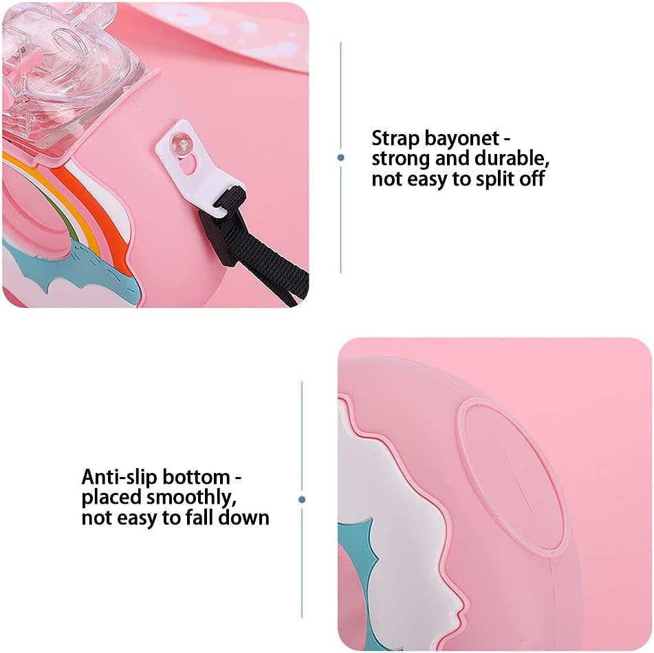 Bình nước Donut 380ml có ống hút cho trẻ em, thể thao không chứa BPA & chống rò rỉ