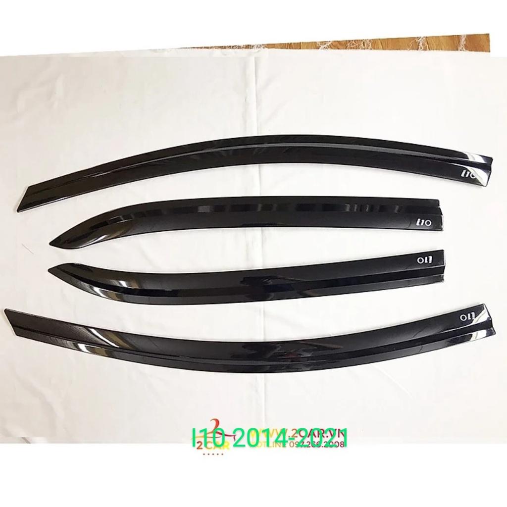 Vè Che Mưa Xe Hyundai i10 2022- 2023 Cao cấp, Bản Sedan nhựa đen bóng, che mưa che nắng khi xuống kính