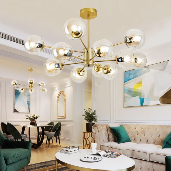 Đèn chùm INSOL sang trọng, tinh tế trang trí phòng khách hiện đại - kèm bóng LED chuyên dụng.