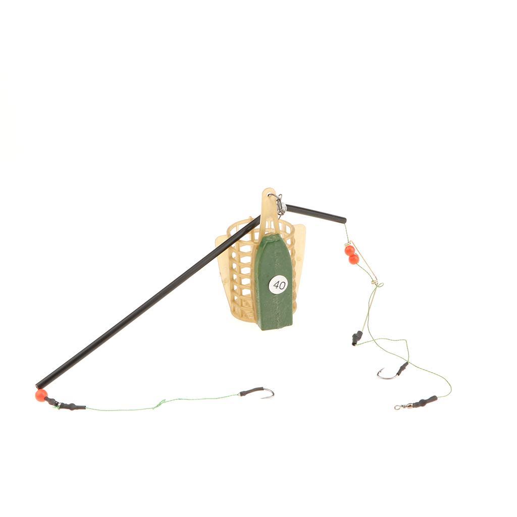 Fishing Bait Trap Cage Feeder Basket Lure Holder with Hooks Fishing Accessories
