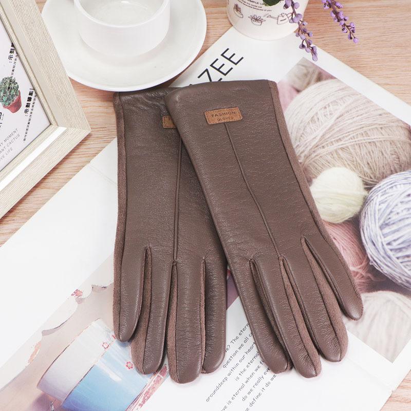 Đảm bảo chất lượng găng tay nữ mùa thu đông Plus nhung dày cưỡi ấm găng tay màn hình cảm ứng chống gió nam lái xe ngoài trời găng tay da