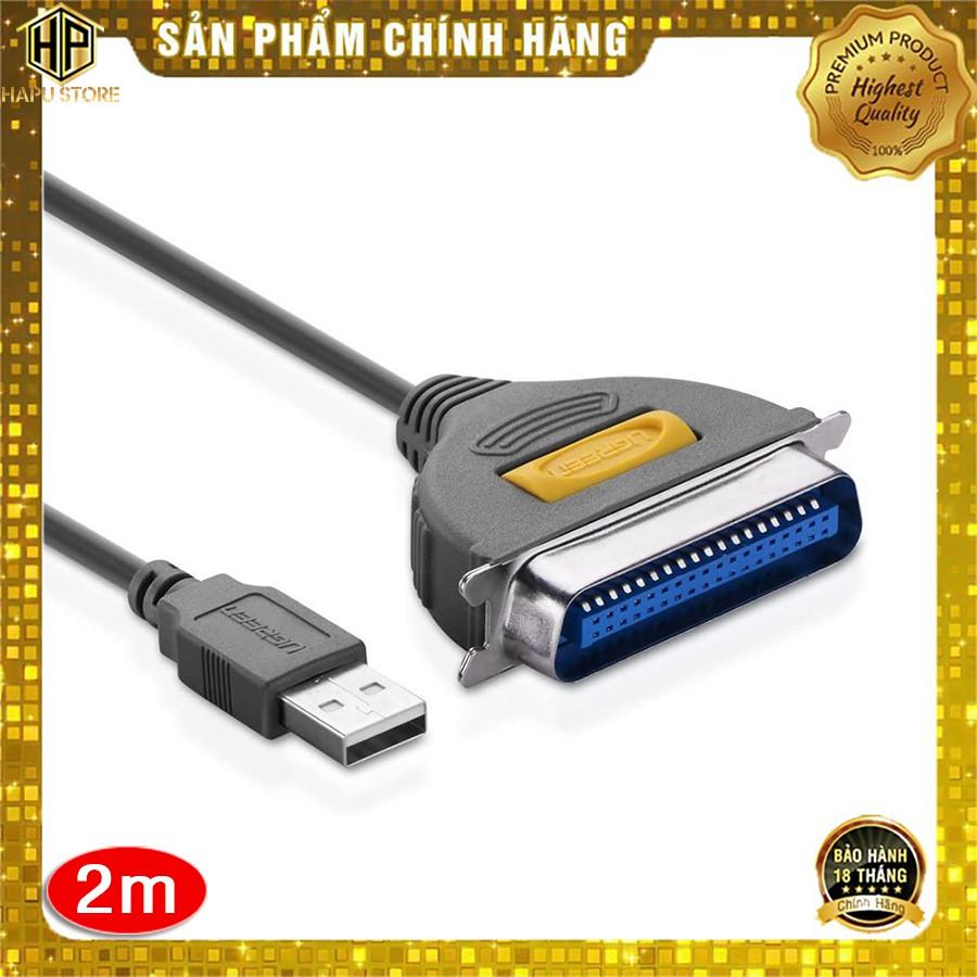 Cáp máy in USB sang IEEE 1284 Parallel Ugreen 20225 dài 2M chính hãng - Hàng Chính Hãng