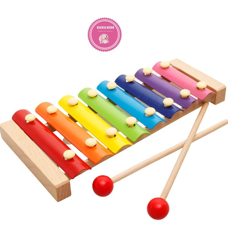 Đồ chơi Đàn Piano Xylophone gỗ 8 thanh quãng, đồ chơi âm nhạc phát triển trí tuệ cho bé từ 1 đến 5 tuổi Xu Xu Kids