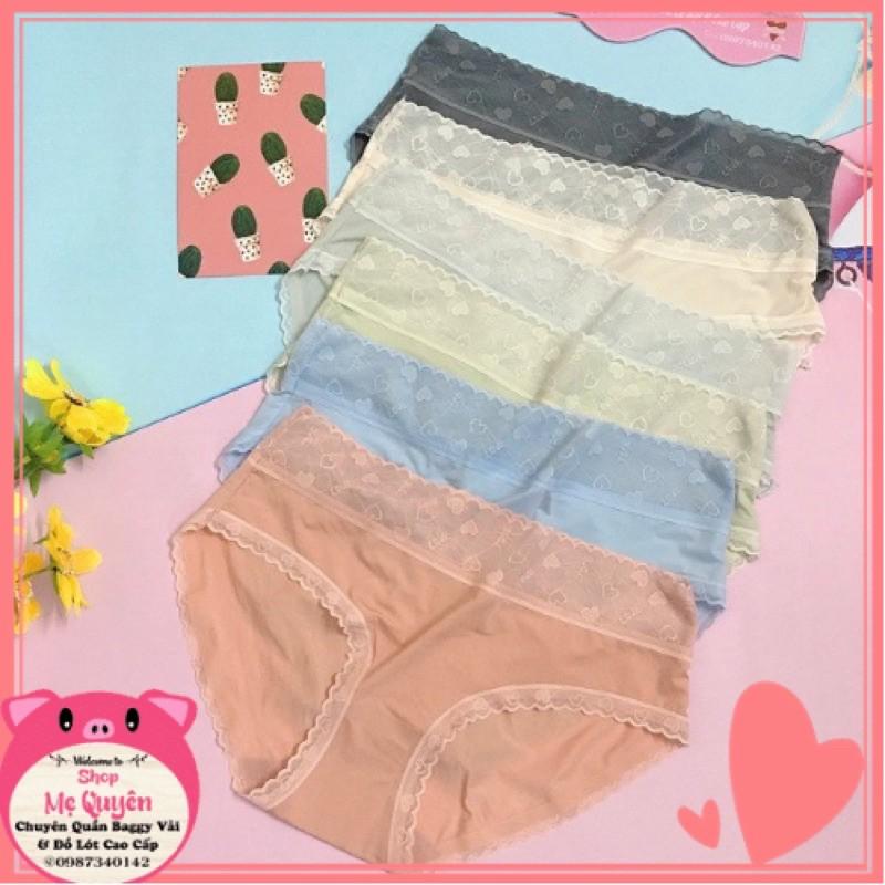 Quần lót su lụa phối ren không đường may