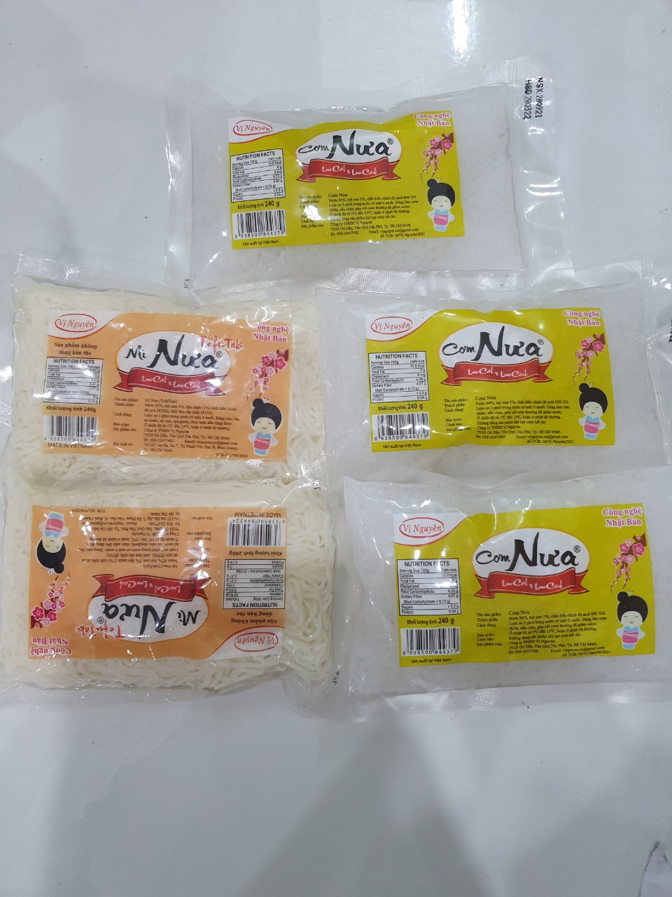 Combo 2 Gói Mì Nưa 3 Gói Cơm Nưa Vị Nguyên 240Gram