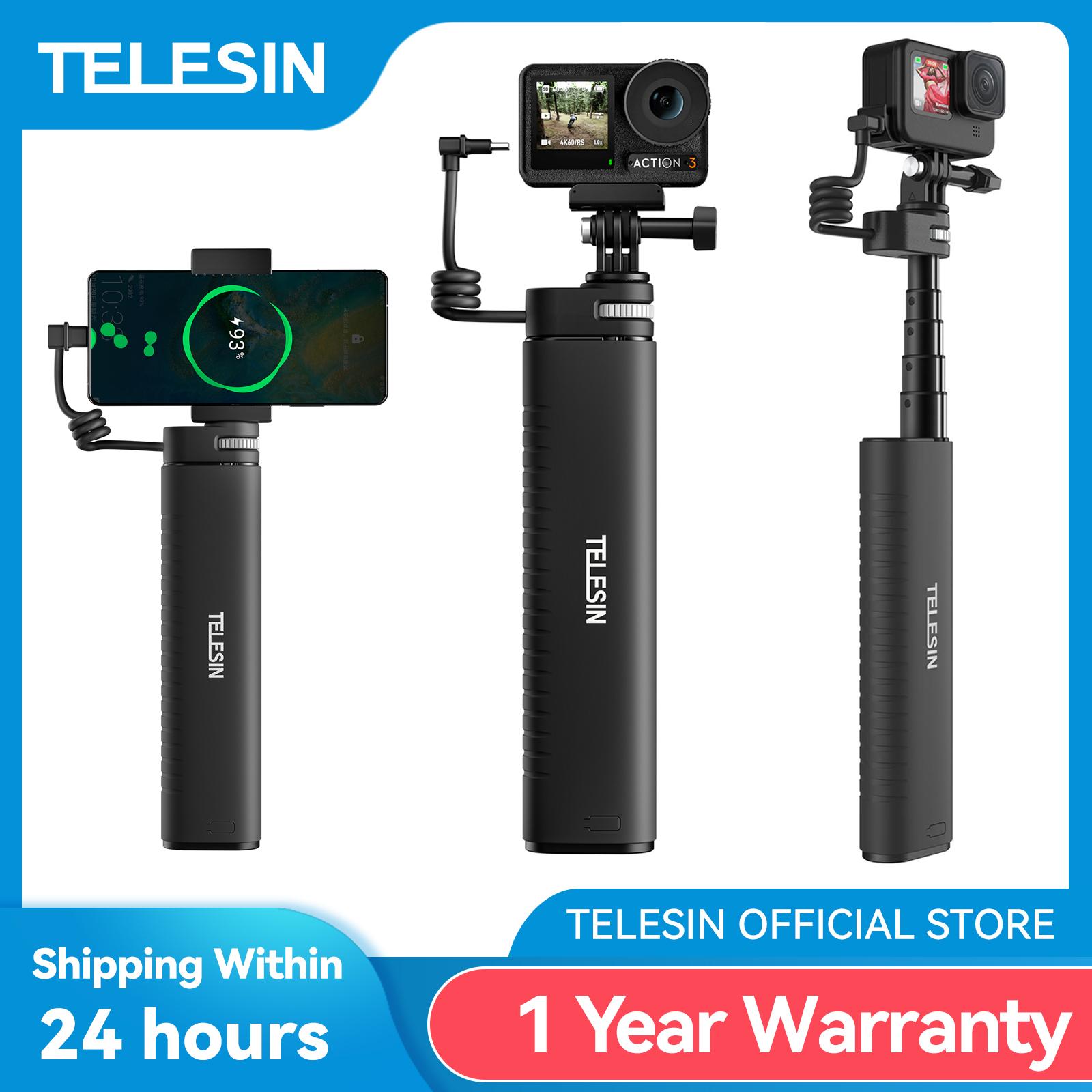 Telesin Sạc selfie Stick 10000mah Power Bank Universal cho GoPro Insta360 DJI Action Sports Camera cho điện thoại thông minh