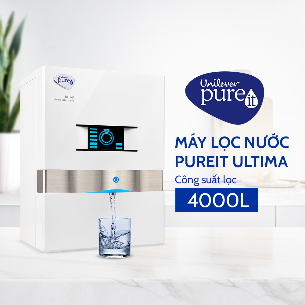 Máy Lọc Nước Pureit Ultima White Lọc Nguyên Khối Tích Hợp Công Nghệ RO + UV + MF - Hàng Chính Hãng