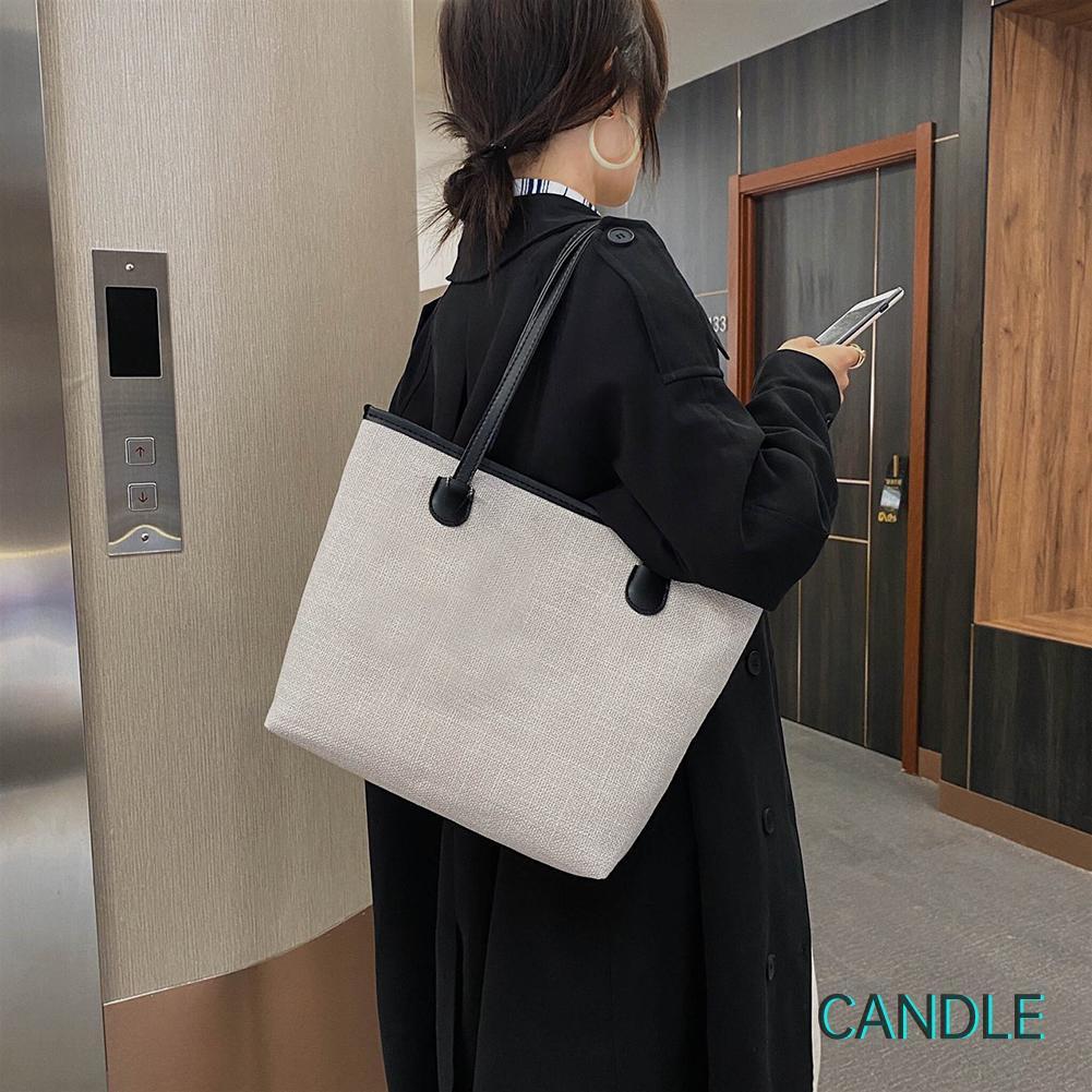 Túi Xách Tay Bằng Vải Canvas Cỡ Lớn Tiện Dụng Dành Cho Nữ