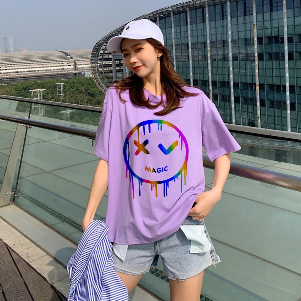 Áo Thun Phản Quang Icon Tròn Magic PQ85 - Áo Unisex Tay Lỡ Nam Nữ Mặc Được - Phản Quang Sáng Đẹp Bền - Big