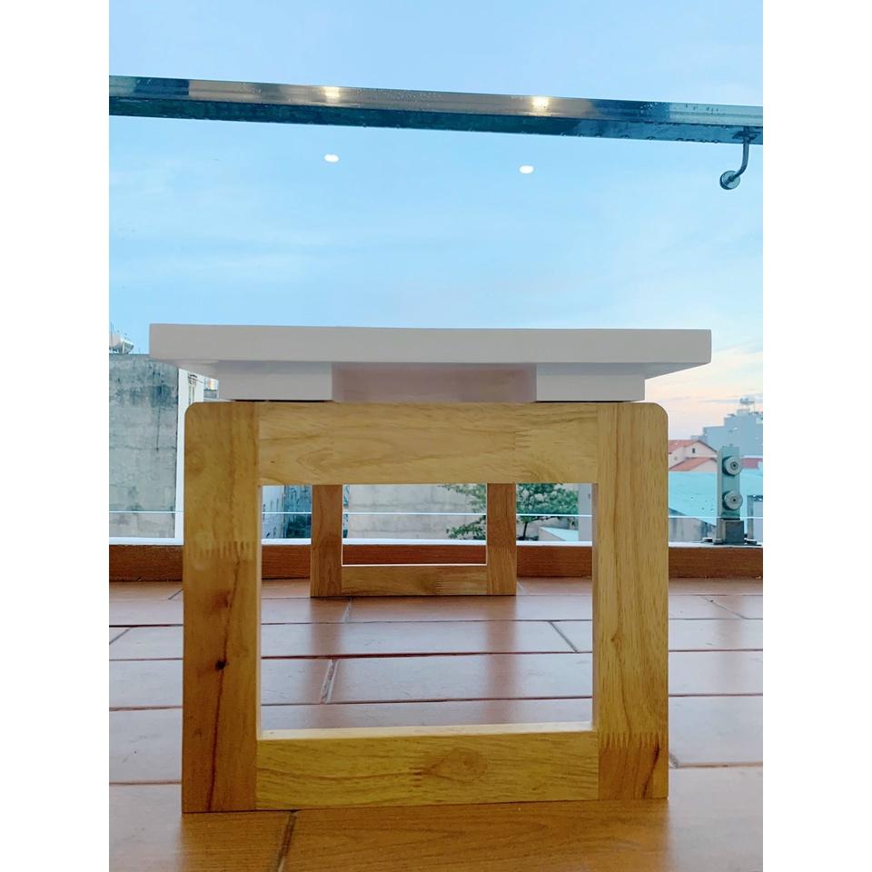 Bàn Trà Sofa Kiểu Dáng Nhật Bản Màu Gỗ Phối Trắng Độc Đáo