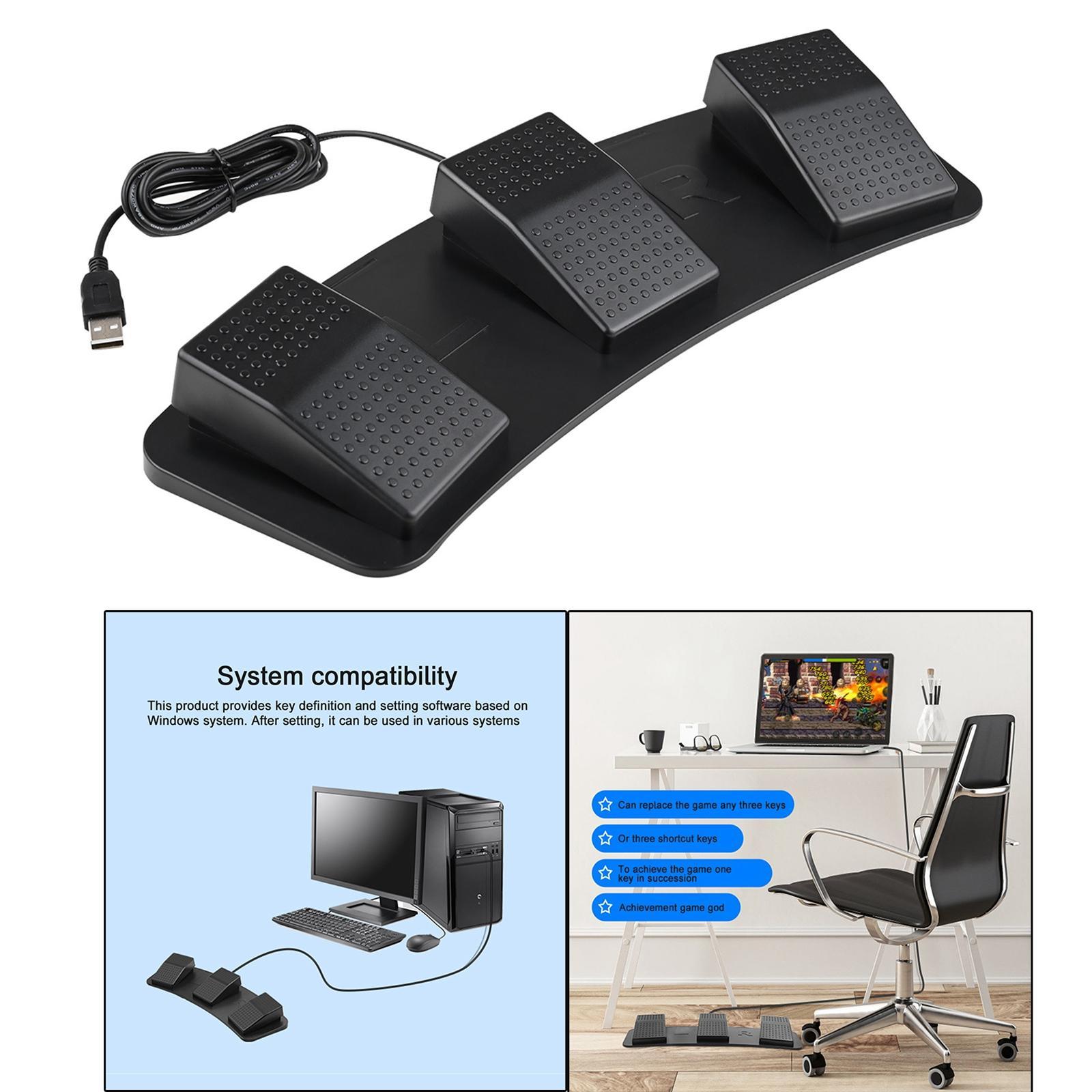USB Foot Pedal Control Switch Game Pad Keyboard Mouse for PC Laptop
