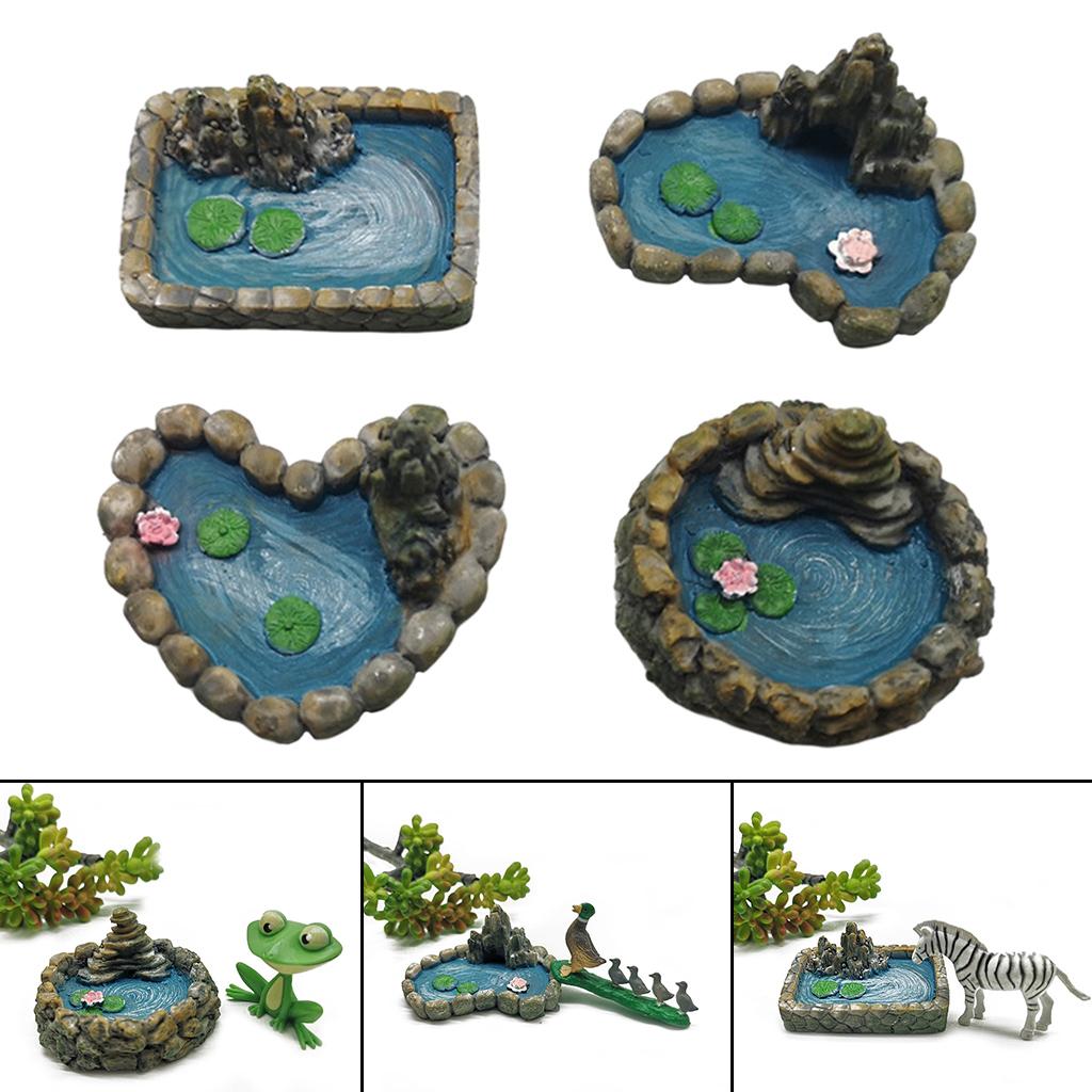 Miniature Pond Figurine Fairy Garden Decoration Dollhouse Garden Decor