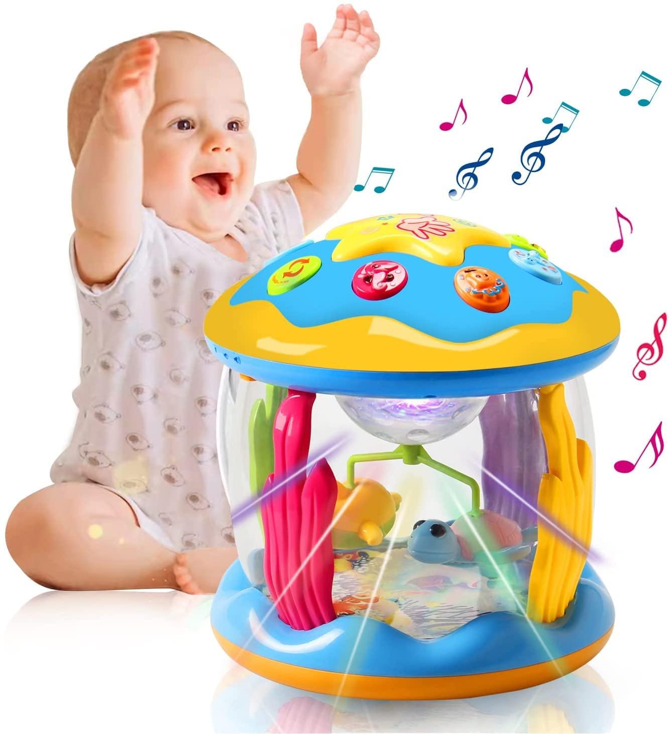 Đồ chơi trẻ em 1 tuổi cô gái trẻ quay Trình chiếu trẻ em Đồ chơi 6 9 12 tháng với âm nhạc/đồ chơi trẻ em từ 1 2 tuổi đồ chơi trẻ em quà tặng 1 năm học sớm cho trẻ mới biết đi
