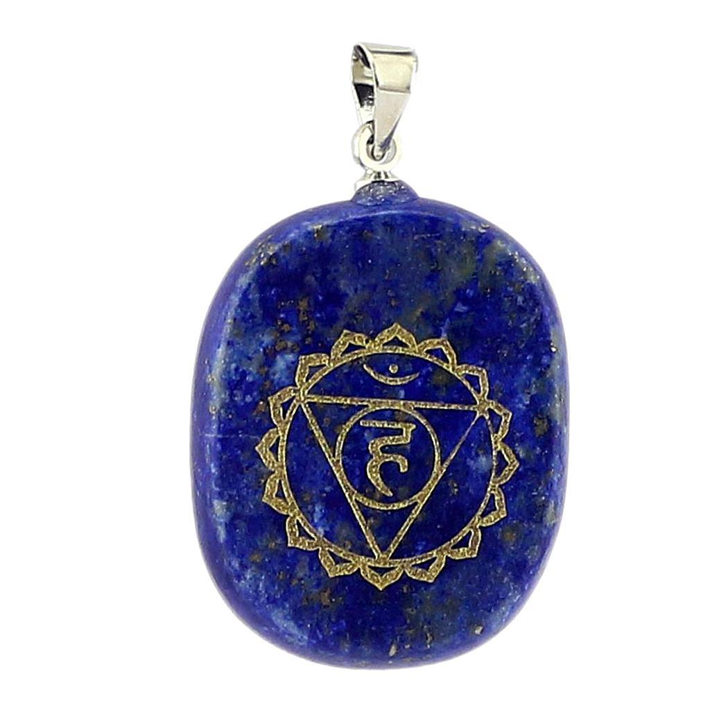 4-7pack Engraved Lapis Lazuli Chakra Reiki Energy Healing Crystal Jewellery