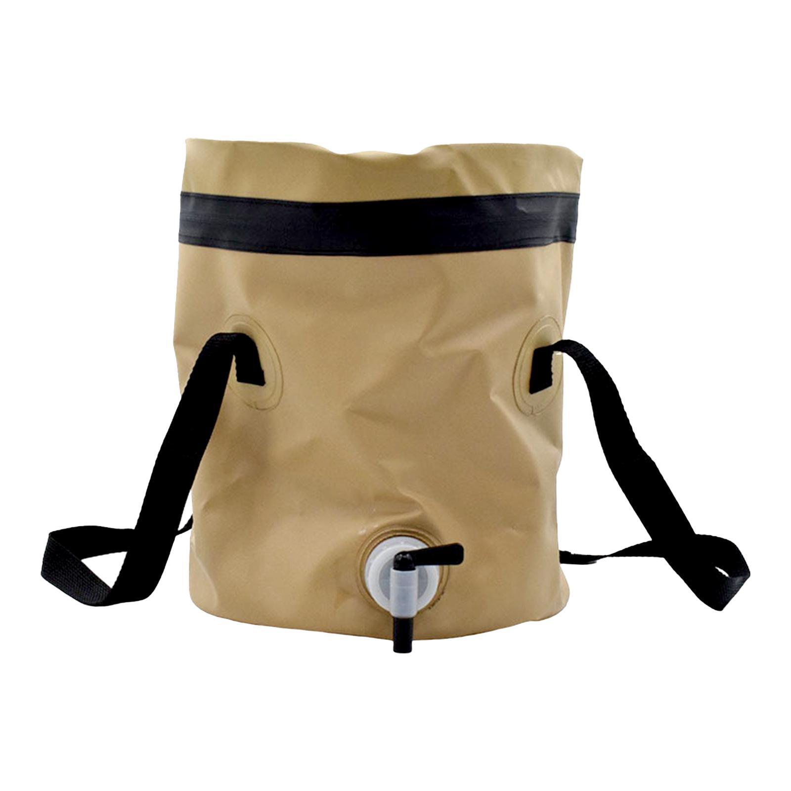Collapsible Bucket Fishing Bucket with Handle Multipurpose with Faucet Water Container Wash Basin for Camping Hiking Picnic Outdoor Boating