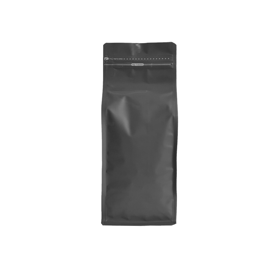 1 ký túi đáy bằng pocket zipper size 1kg màu đen