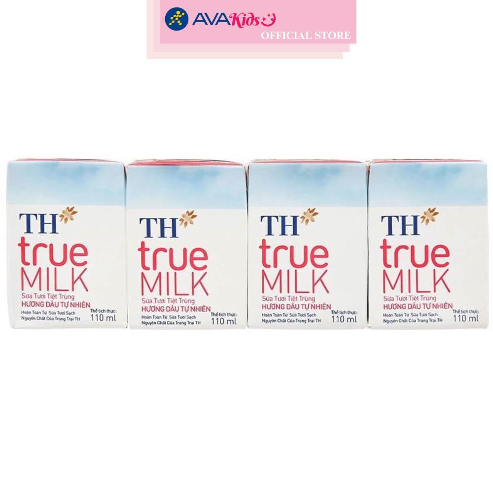 Thùng 48 hộp sữa tươi tiệt trùng TH true MILK có đường hương dâu 110 ml (từ 1 tuổi)