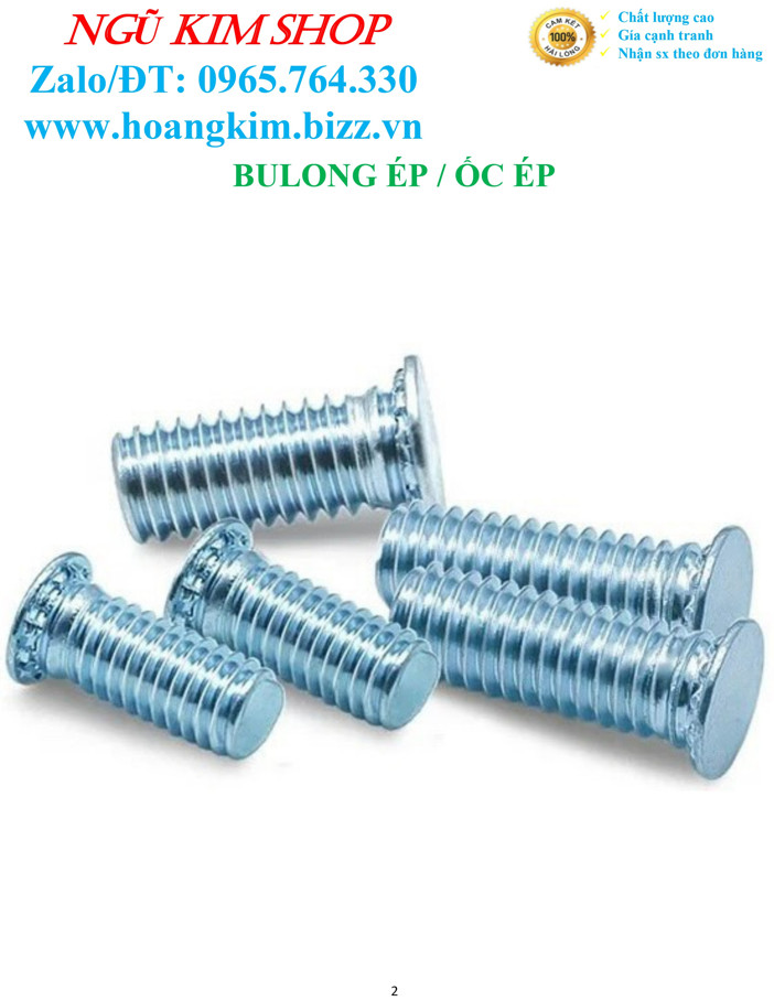 BULONG TỰ GIỮ _ BULONG ÉP _ ỐC ÉP M3, M4, M5, M6, M8