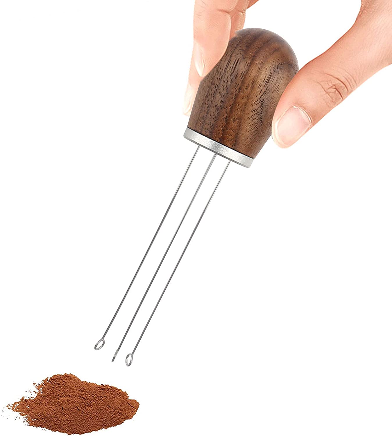 Tặng Túi Vải - Cây Khuấy Trộn Bột Cà Phê Phân Tán Đồng Đều Cán Gỗ Kèm Đế Mica Giữ thương hiệu KaRí – Espresso Coffee Stirrer