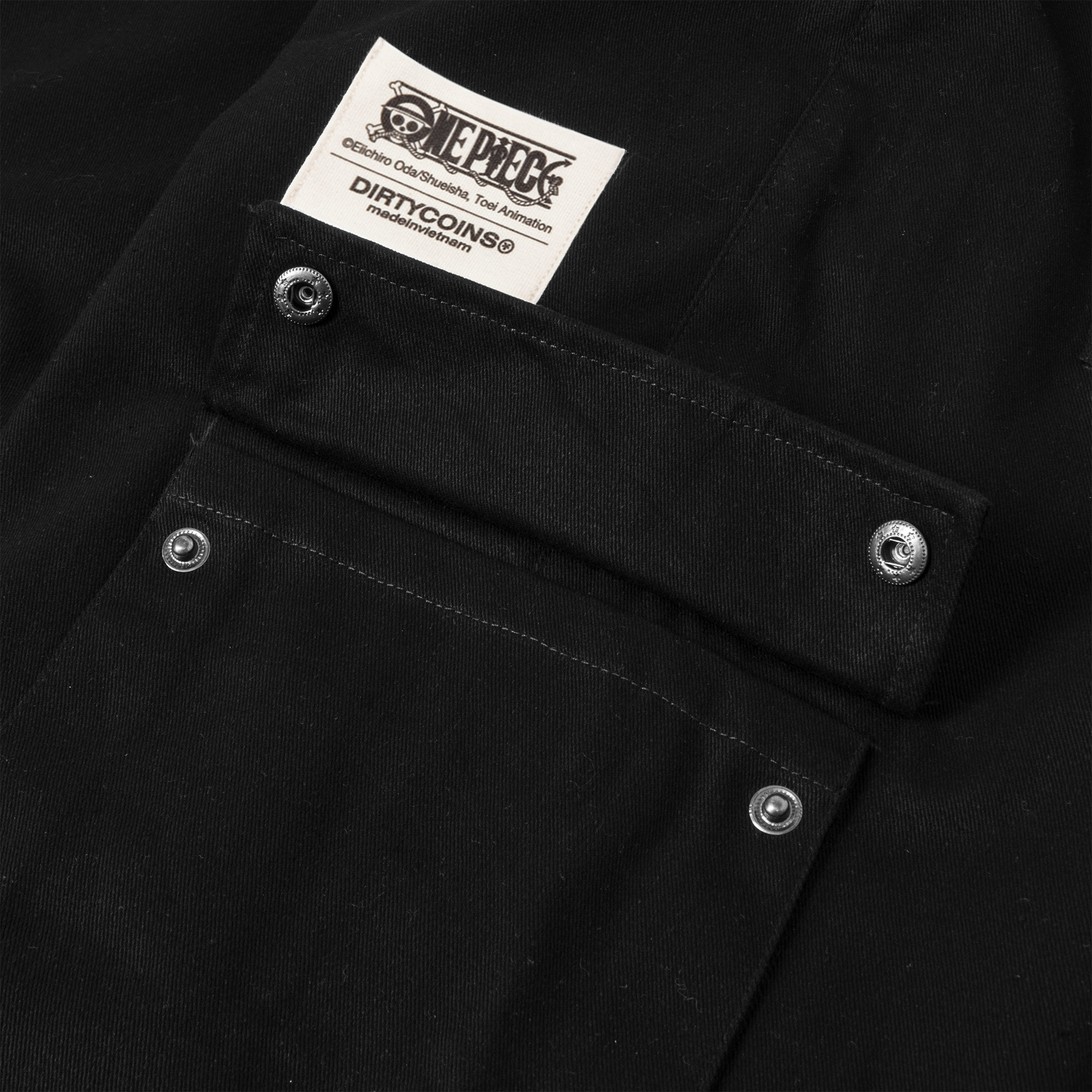 Quần DirtyCoins x One Piece Logo Cargo Pants - Black