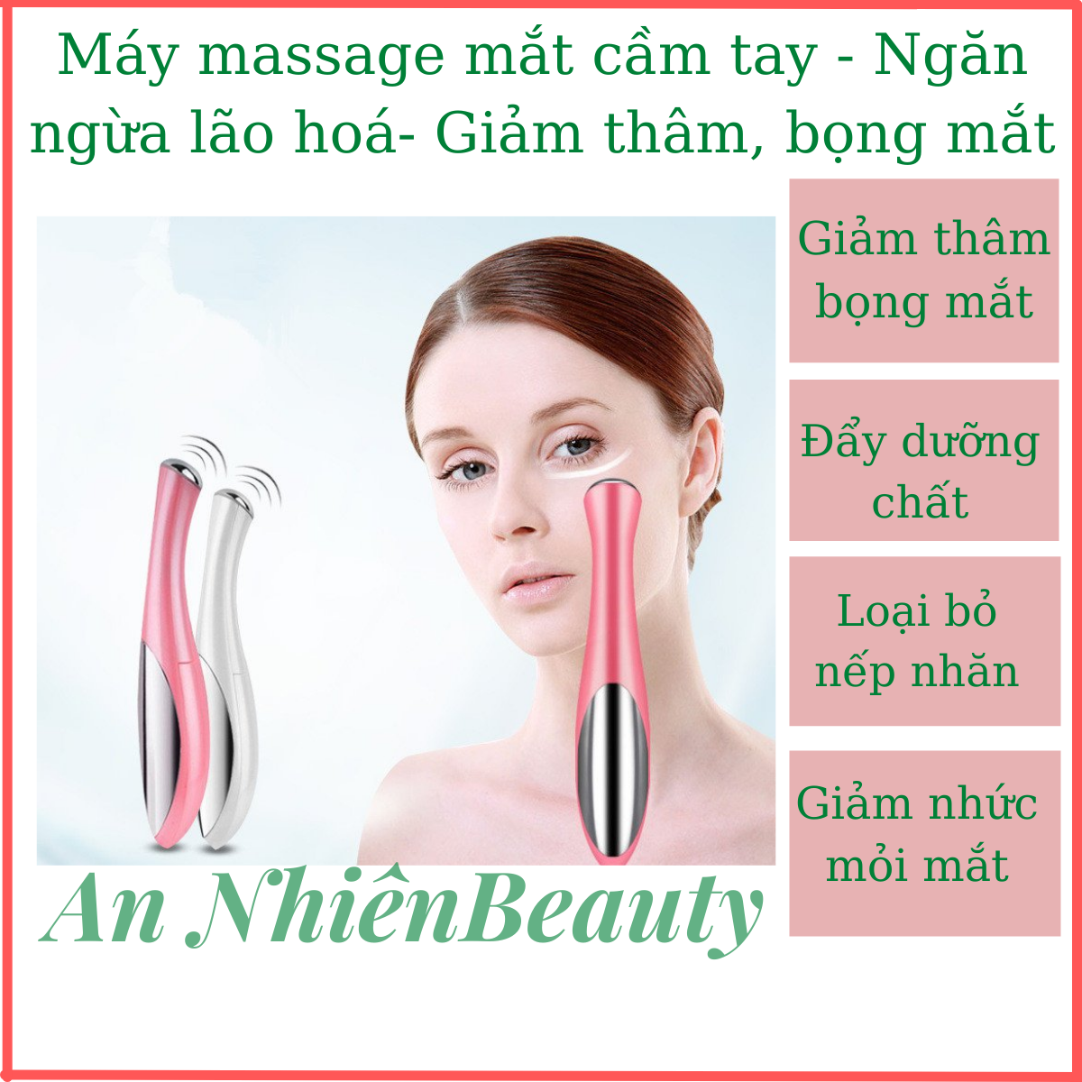 Máy massage mắt mini làm giảm nếp nhăn quầng thâm, bọng mắt chế độ rung mạnh