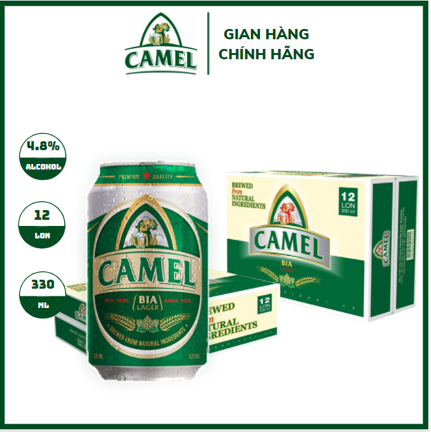 Bia Camel Lager (Xanh) - Thùng 12 lon 330ml