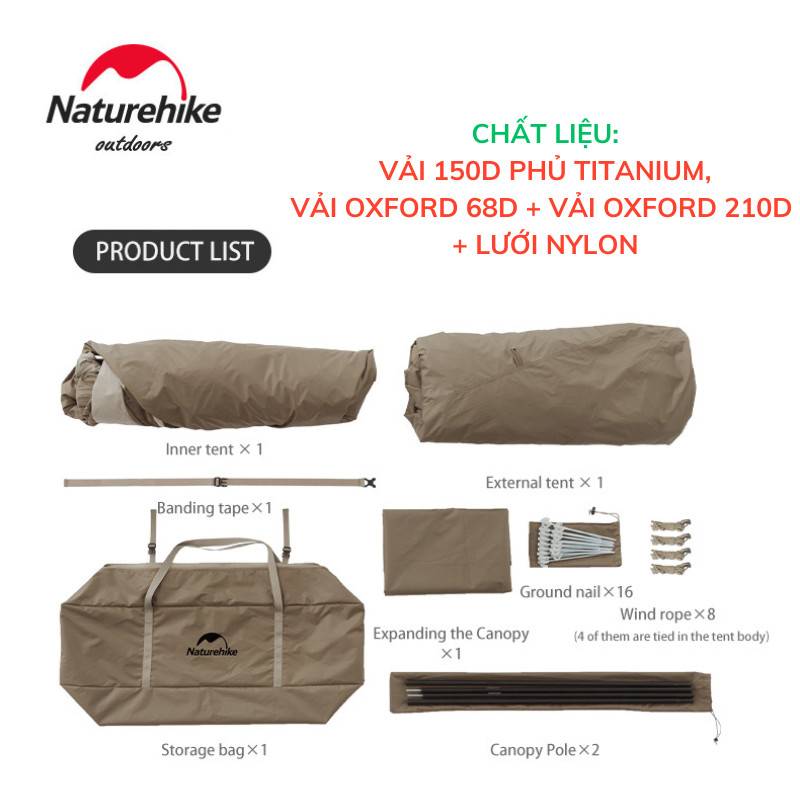 Lều cắm trại Village 6.0 lắp dựng nhanh thế hệ 2 NatureHike CNK2300ZP021