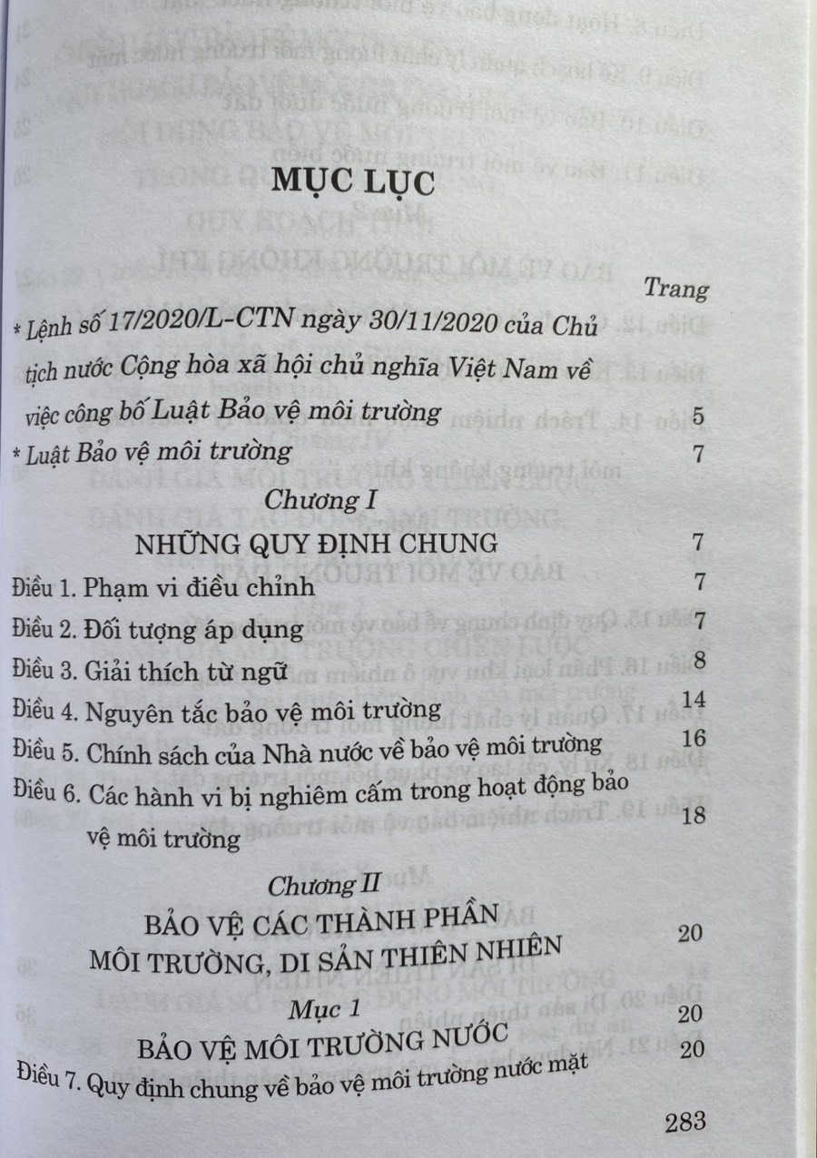 Luật Bảo Vệ Môi Trường