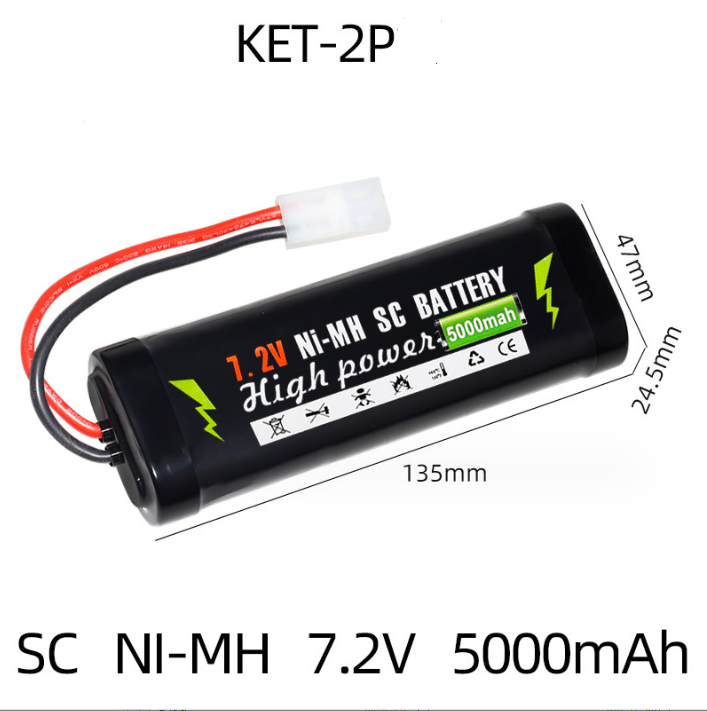 Pin Sạc Ni-Mh 7.2v 5000mah Xả 10C Xe Điều Khiển Thuyền Điều Khiển Henlong