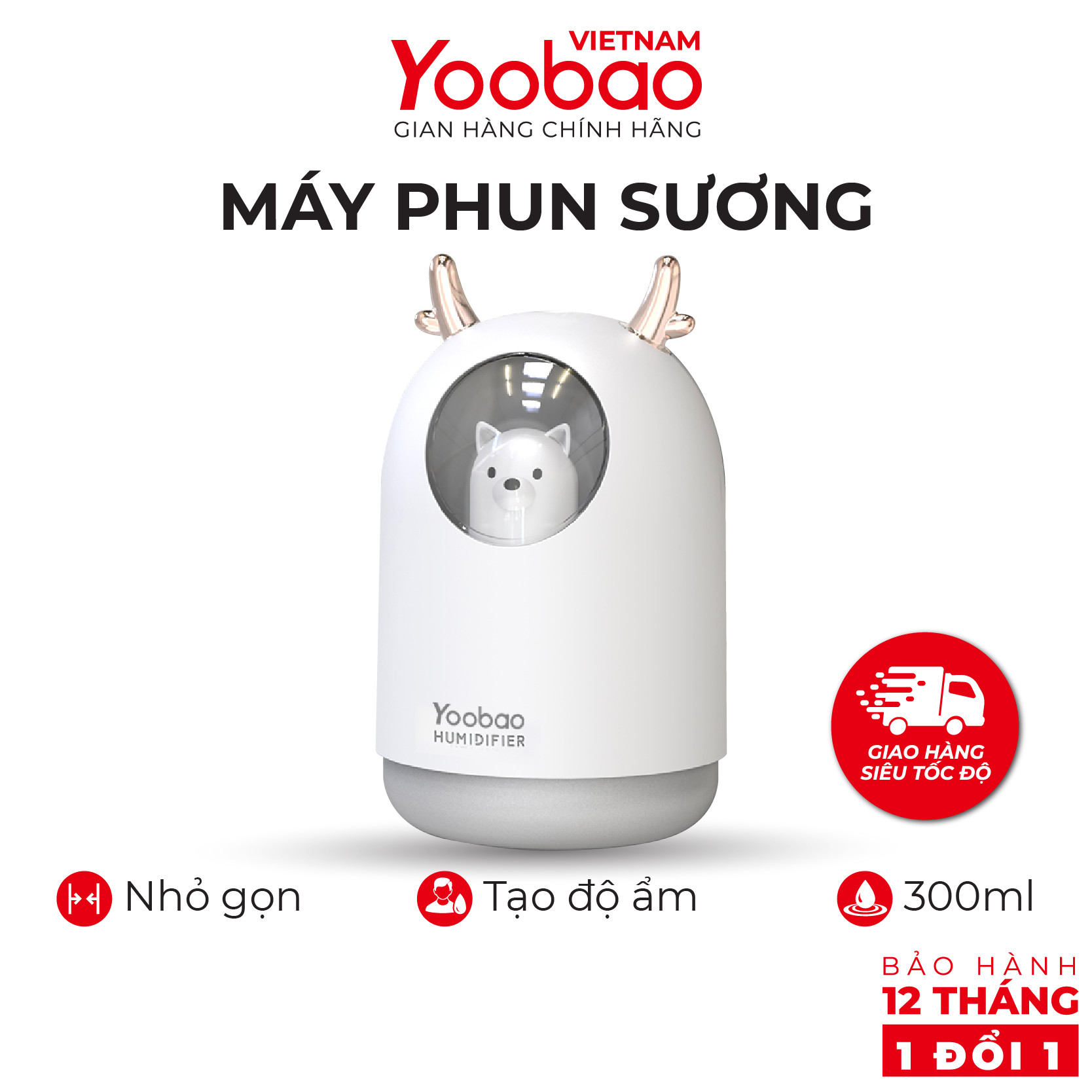 Máy phun sương tạo độ ẩm YOOBAO M106 - Dung tích 300ml - Chống khô da - Hàng chính hãng