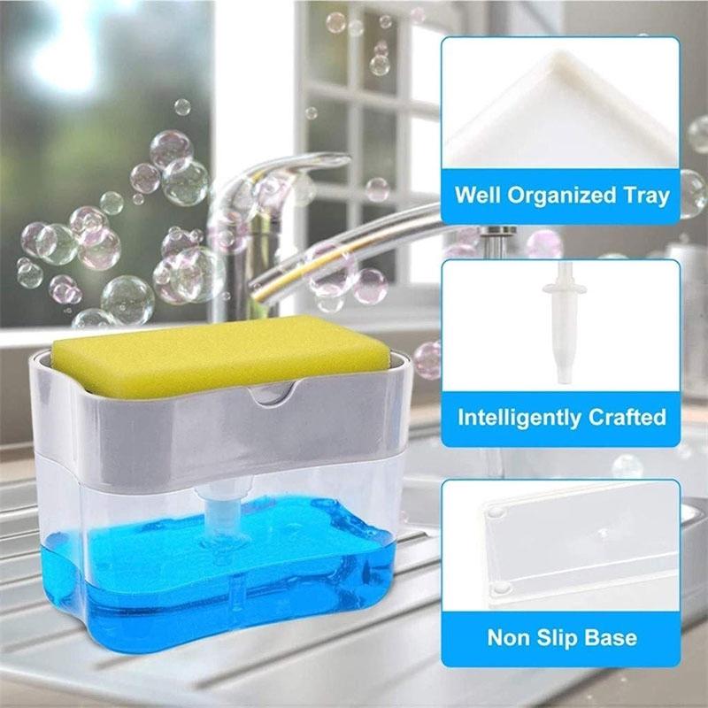 Hộp đựng xà phòng kèm khay để miếng rửa chén tiện dụng cho nhà bếp