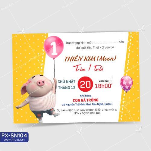 Thiệp thôi nôi – sinh nhật theo yêu cầu Pluxi