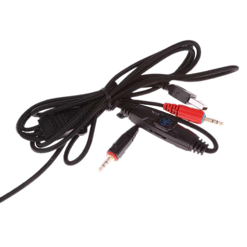 LED Light Gaming Headset Headband Headphone USB 3.5mm for PC