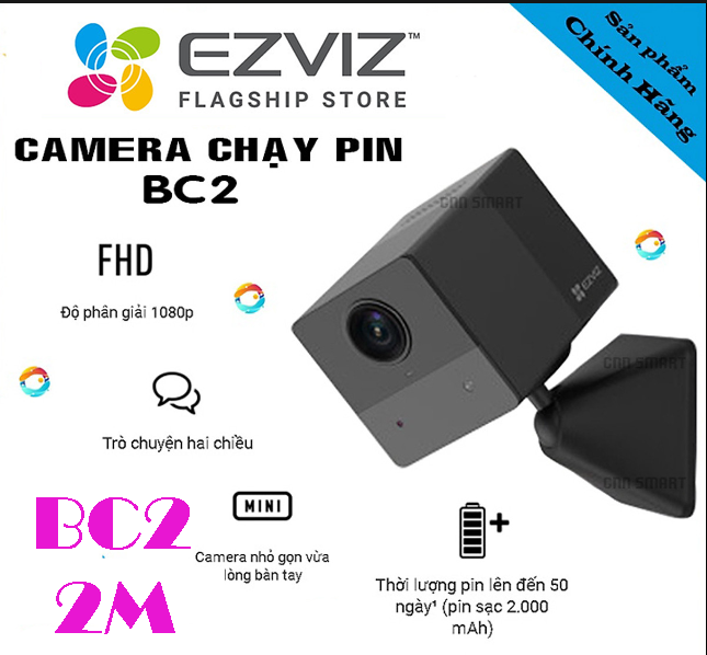 Camera wifi mini ezviz CS-BC2 dùng pin- Full HD, cảnh báo thông minh