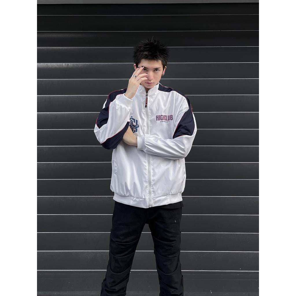 Áo Khoác ATHLETE TRACK JACKET màu trắng vải dù cổ đứng HIGHCLUB