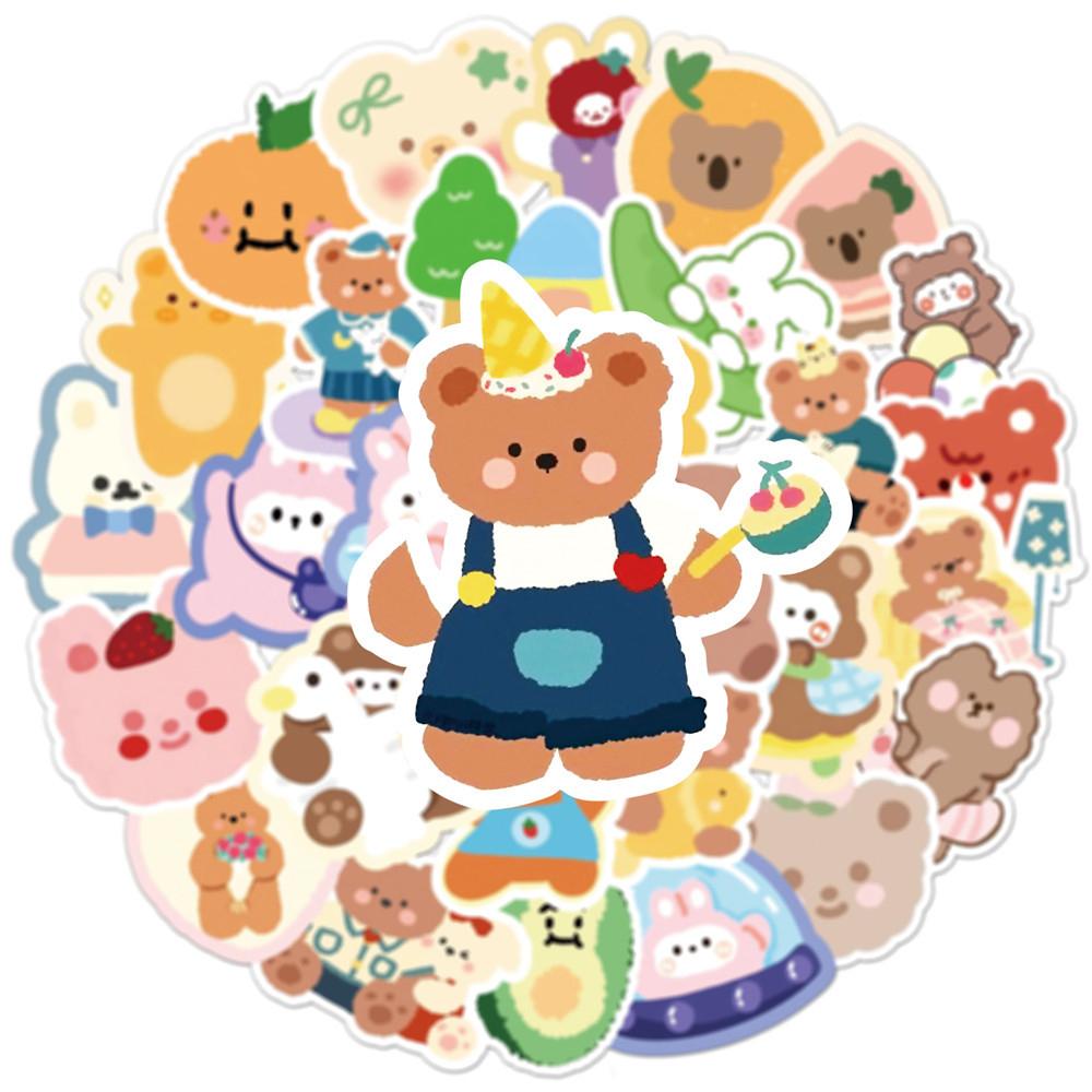 Sticker GẤU BYUNNIE BOO hoạt hình cute trang trí mũ bảo hiểm,guitar,ukulele,điện thoại,sổ tay,laptop-mẫu S162