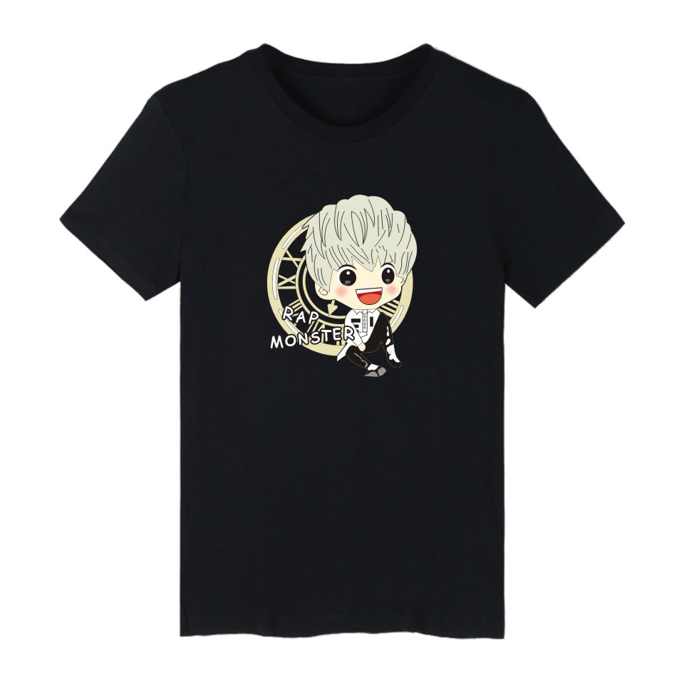 Áo Thun Đen In Hình BTS Chibi Cực Đáng Yêu Vải Siêu Mềm Mịn