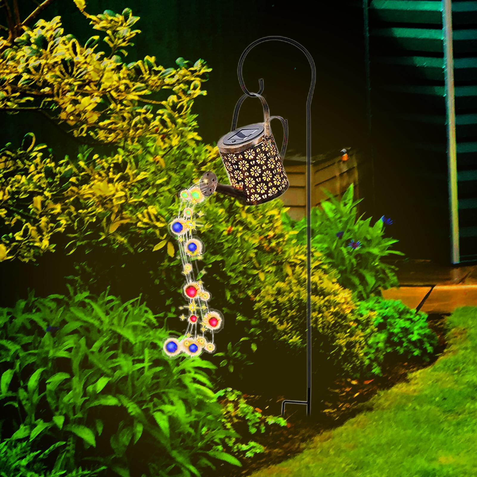 Garden Stake Decorative Lights, Solar Powered Solar Watering Can Lights Yard Decoration, Colorful Solar Ground Lights for Patio Lawn Yard Walkway