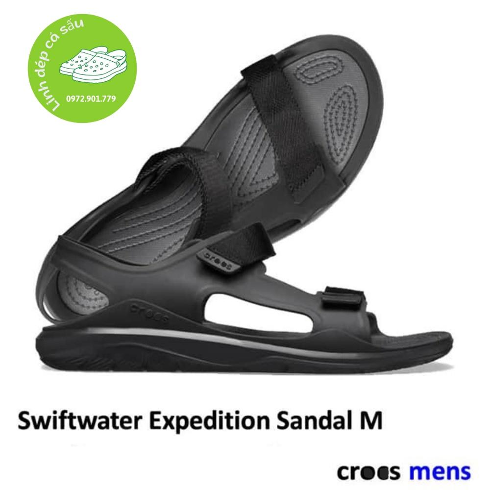 Sandal nhựa cross nam exprestion quai dán màu đen tuyền êm, nhẹ, thoáng, hàng xịn, full box