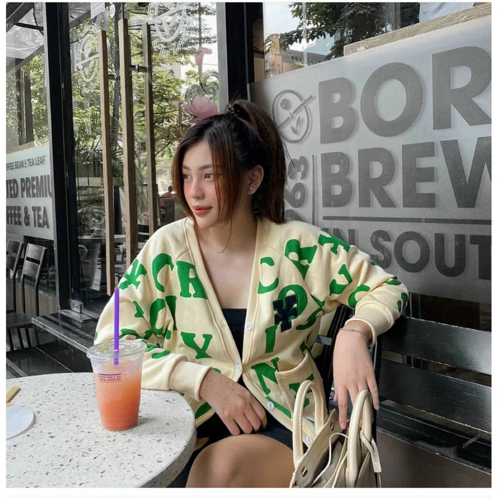 Áo khoác nỉ 3D unisex họa tiết các ký tự chữ cái, phong cách cardigan đơn giản tinh tế