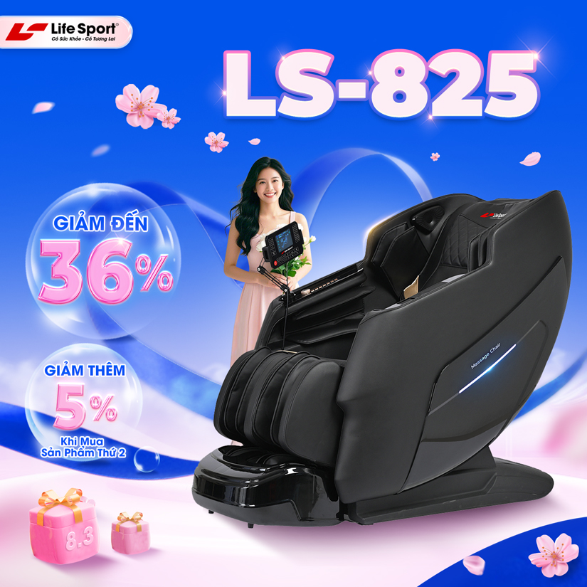 Ghế Massage Lifesport LS-825, Ghế Massage Toàn Thân Thư Giãn Tối Đa Với Công Nghệ Massage Hiện Đại