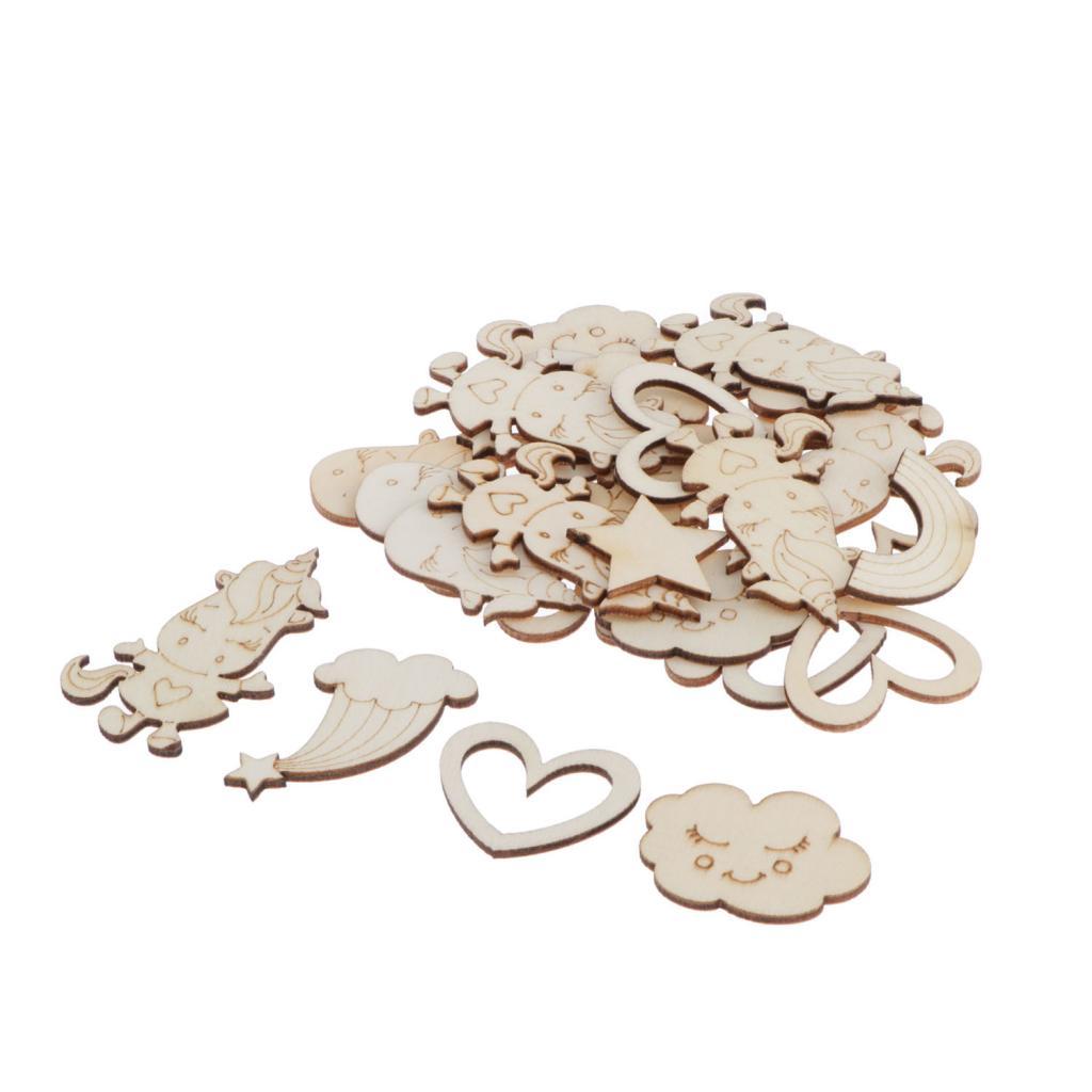 30x Bulk Wooden Shapes Blank Wood Hearts Art Craft Card Making