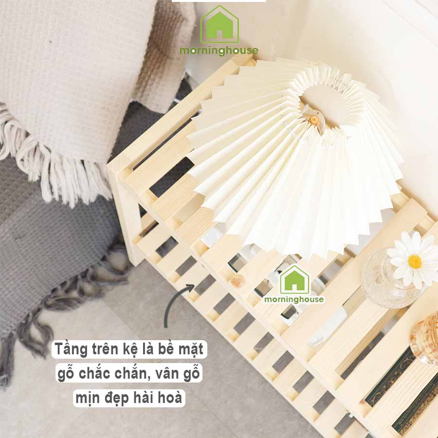 Kệ Gỗ Decor Phòng Ngủ Morning House 2 Tầng 800- Tháo lắp tiện lợi, gỗ thông màu sắc đẹp, đem lại cảm giác ấm cúng cho căn phòng của bạn