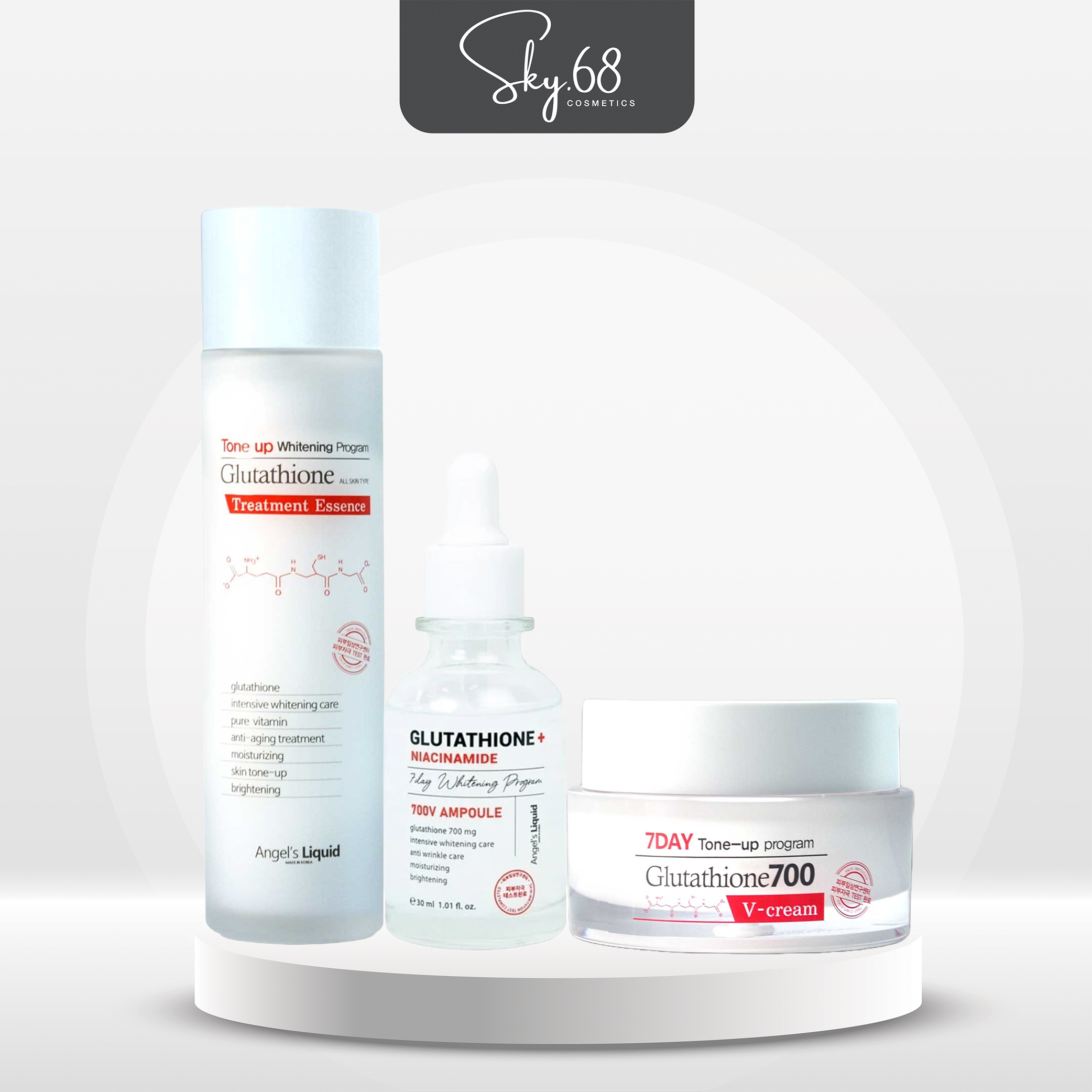 Bộ 3 SP dưỡng trắng mờ nám Angel's Liquid Glutathione700