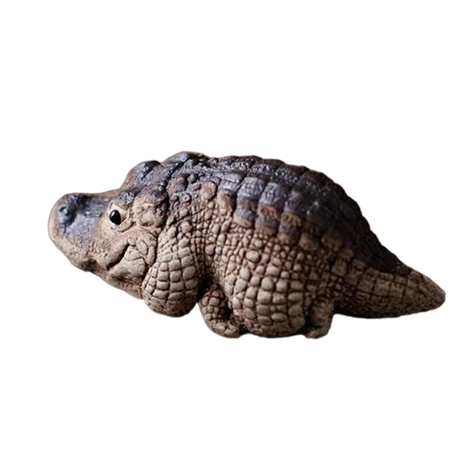 Clay Alligator Crocodile Mini Tea Pet Figurine Lovely Decoration for Bedroom
