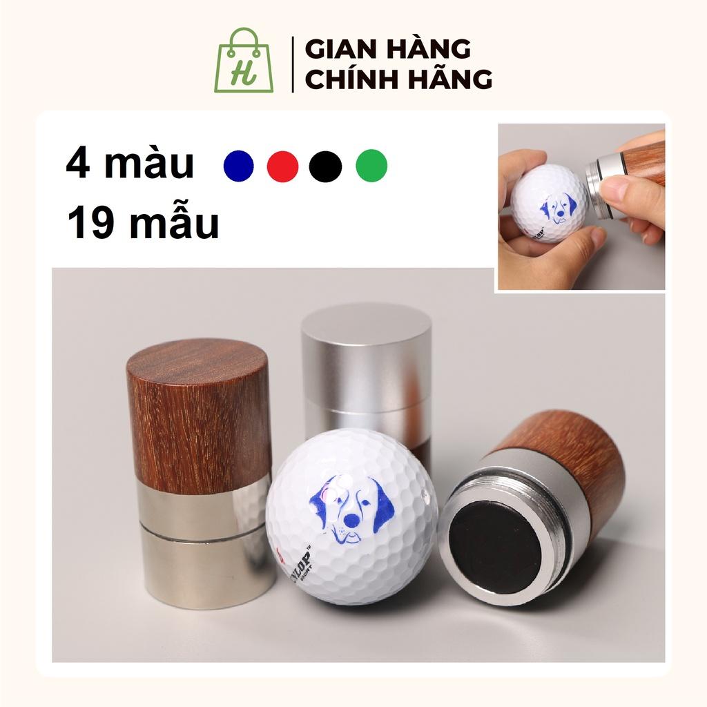 Dụng cụ đánh dấu bóng golf cao cấp thân gỗ Mực không trôi không lem 4 màu 19 kiểu